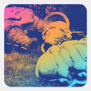 glazen zomersappelpitten vierkante sticker