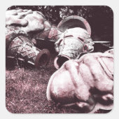 glazen zomersappelpitten vierkante sticker (Voorkant)