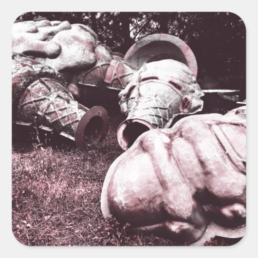 glazen zomersappelpitten vierkante sticker (Voorkant)