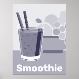 Glazen Zwart, Wit, Blauw Keuken Muur Kunst - Poste Poster