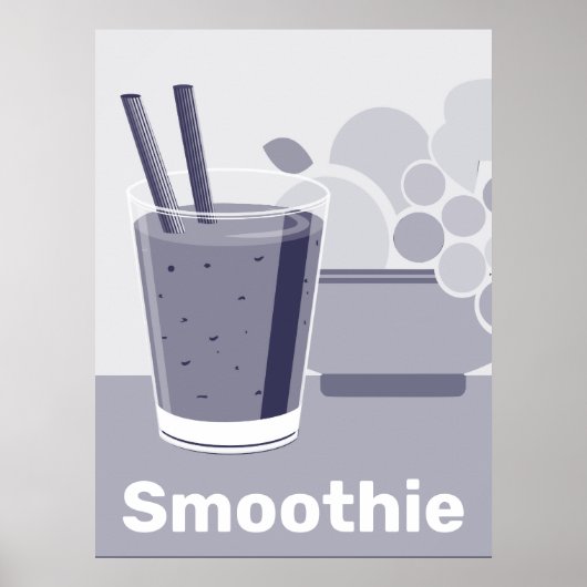 Glazen Zwart, Wit, Blauw Keuken Muur Kunst - Poste Poster (Voorkant)