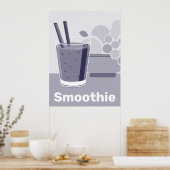 Glazen Zwart, Wit, Blauw Keuken Muur Kunst - Poste Poster (Keuken)