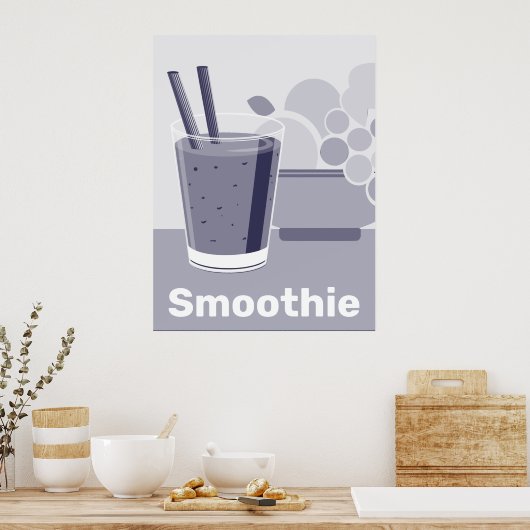 Glazen Zwart, Wit, Blauw Keuken Muur Kunst - Poste Poster (Keuken)