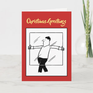 Glazier-glas en kerstKaart met glans Feestdagen Kaart