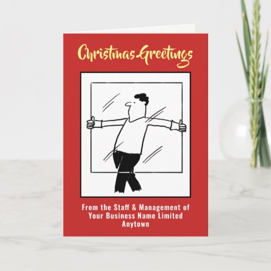 Glazier Glass and Glazing Company kerstabel Feestdagen Kaart (Voorkant)