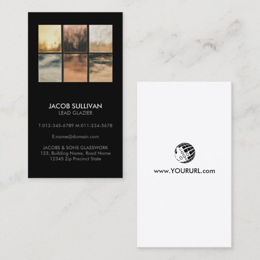 Glazier Glazing Glazen Visitekaartje (Voorkant / Achterkant)