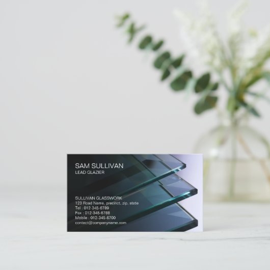 Glazier Glazing Glazen Visitekaartje (Staand voorkant)