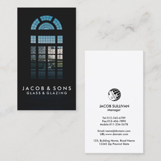 Glazier Glazing Glazen Visitekaartje (Voorkant / Achterkant)