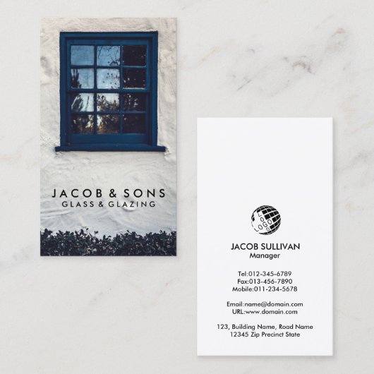 Glazier Glazing Glazen Visitekaartje (Voorkant / Achterkant)