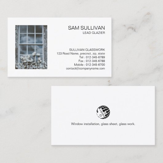 Glazier Glazing Glazen Visitekaartje (Voorkant / Achterkant)