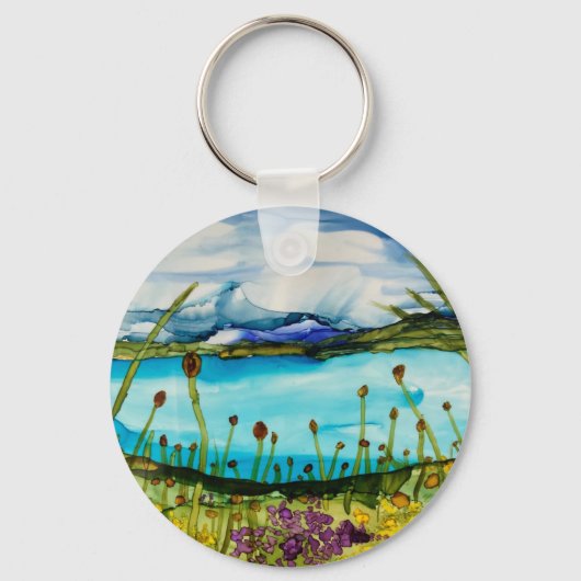 Glazier meer onder de bergen sleutelhanger (Voorkant)