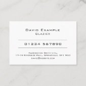 Glazier met Foto van Holder Visitekaartje (Achterkant)