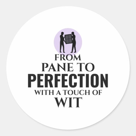 Glazier Raamglas Fitting Fitter Glaswerk Ronde Sticker (Voorkant)