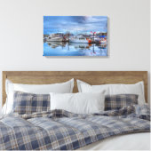 Glazige boten canvas afdruk (Insitu (Slaapkamer))