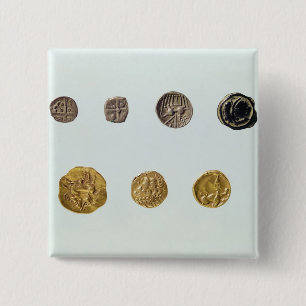 Glazige munten, c.750-0 BC Vierkante Button 5,1 Cm
