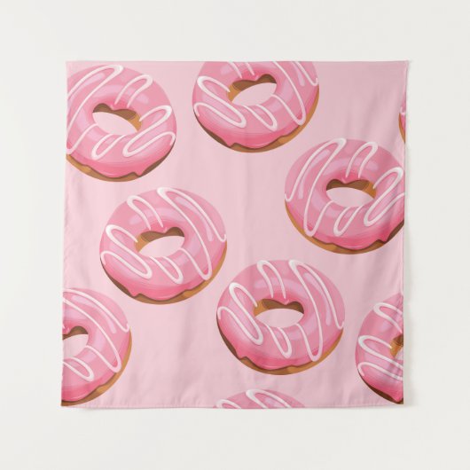 Glazuur Donuts Naadloos Achtergrond Wandkleed (Voorkant)