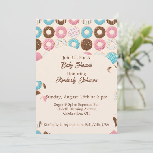Glazuur & Groei Baby Shower Uitnodiging (Staand voorkant)