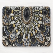 glazuur kunst deco zwarte goudmahemaan muismat (Voorkant)