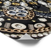 glazuur kunst deco zwarte goudmahemaan poster (Hoek)