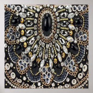 glazuur kunst deco zwarte goudmahemaan poster