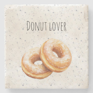 Glazuurdonuts Zoete Traktaties Stenen Onderzetter
