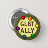 GLBT Ally Baubles Ronde Button (Voorkant /achterkant)