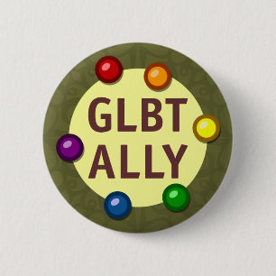 GLBT Ally Baubles Ronde Button