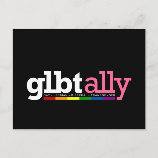 GLBT Ally Black Briefkaart (Voorkant)