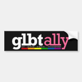 GLBT Ally Black Bumpersticker (Voorkant)