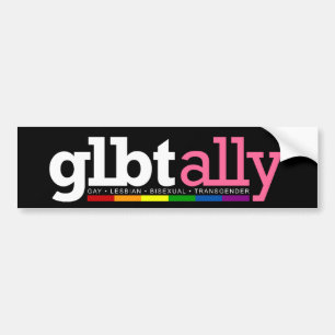 GLBT Ally Black Bumpersticker