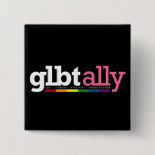 GLBT Ally Black Button (Voorkant)