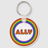 GLBT Ally Sleutelhanger (Button stijl) (Voorkant)
