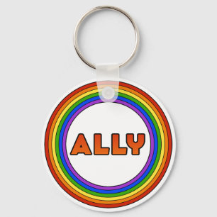 GLBT Ally Sleutelhanger (Button stijl)
