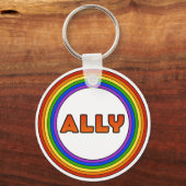 GLBT Ally Sleutelhanger (Button stijl) (Voorkant)