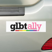 GLBT Ally White Bumpersticker (Op auto)