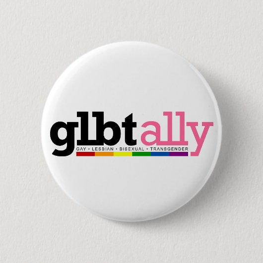 GLBT Ally White Button (Voorkant)