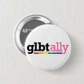 GLBT Ally White Button (Voorkant /achterkant)