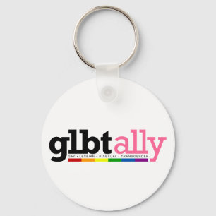 GLBT Ally White Sleutelhanger