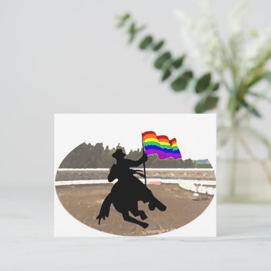 GLBT Cowboy Pride Briefkaart (Staand voorkant)