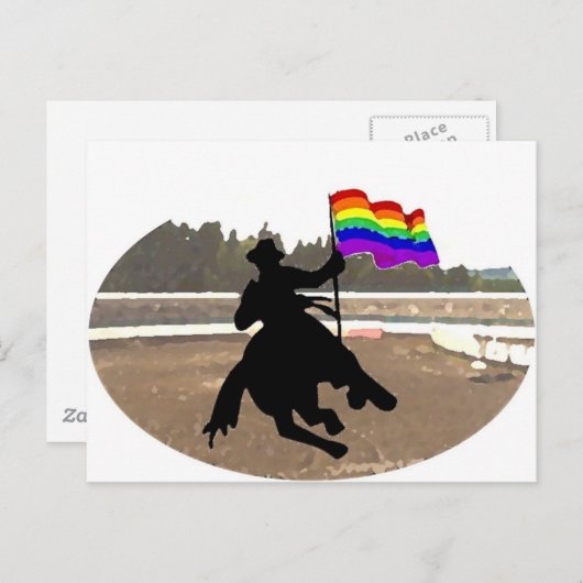 GLBT Cowboy Pride Briefkaart (Voorkant / Achterkant)