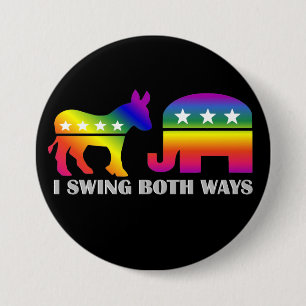GLBT Democraat/Republican Swing Voter Ronde Button 7,6 Cm