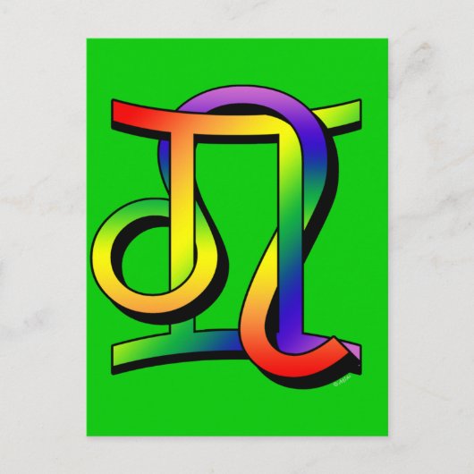 GLBT Gemini en Leo Briefkaart (Voorkant)
