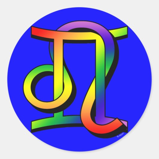 GLBT Gemini en Leo Ronde Sticker (Voorkant)