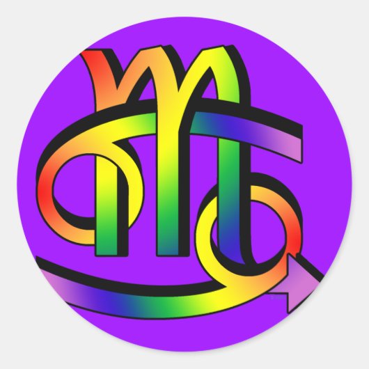 GLBT-kanker en Scorpio Ronde Sticker (Voorkant)