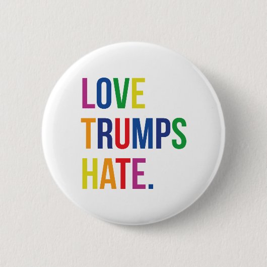 GLBT Love Trumps Hate Ronde Button 5,7 Cm (Voorkant)