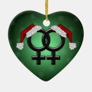GLBT-mas - Lesbiaans groen Keramisch Ornament