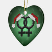 GLBT-mas - Lesbiaans groen Keramisch Ornament (Links)