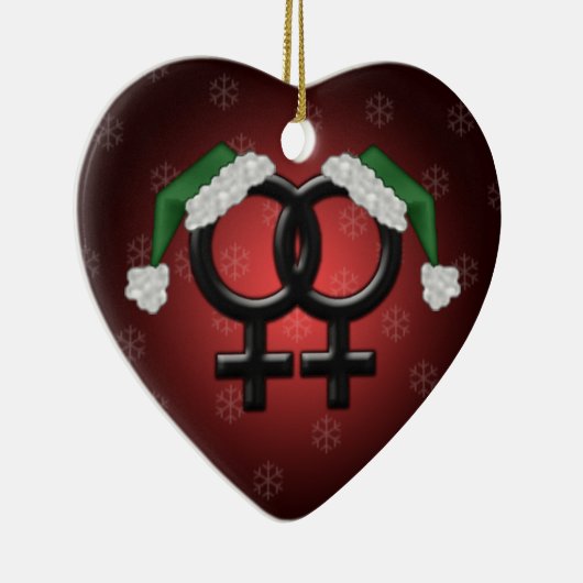 GLBT-mas - Lesbian Red Keramisch Ornament (Rechts)