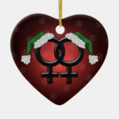 GLBT-mas - Lesbian Red Keramisch Ornament (Voorkant)