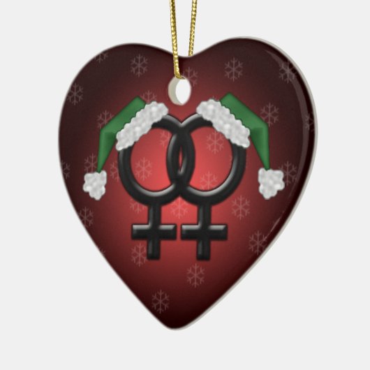 GLBT-mas - Lesbian Red Keramisch Ornament (Links)